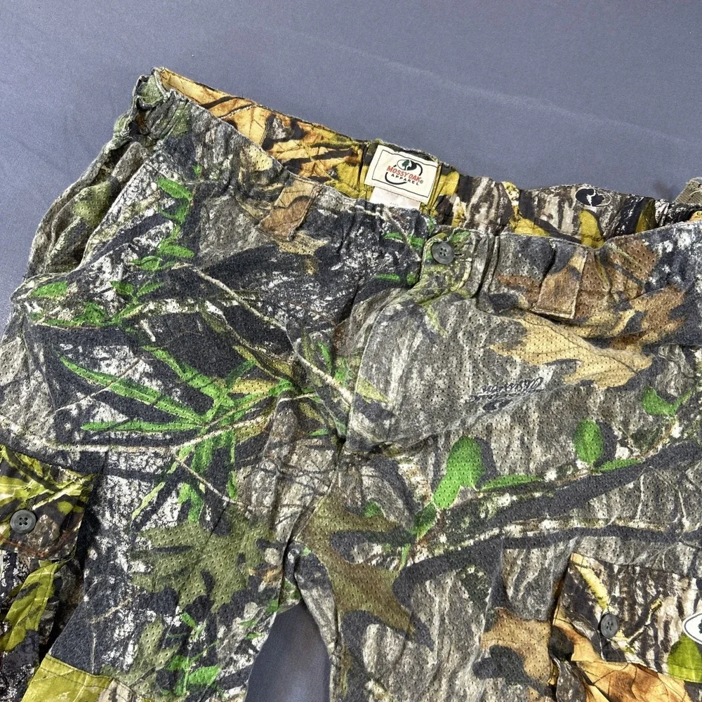 Mossy Oak Mens Chamois Cargo Pants‎ Large  Camo Break Up Hunting Vintage